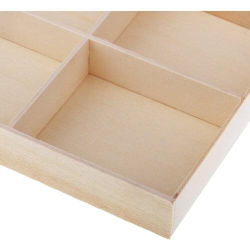 Wood 6 Grid Flower Planter Succulent Pot Storage Box Plant Box