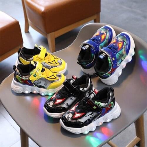 Disney baby shoes was lit up in the spring and autumn children children shoes leather shoes running shoes tide of the girls