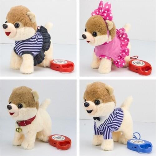 1Song Electric Walking dog Plush Toy Stuffed Animal Toy Electronic Music dog Leash Control Toy For Children Christmas Gifts
