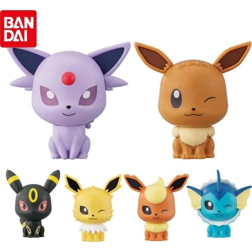 Bandai Genuine Pokemon Anime Figures Gashapon Doll 8 Eevee Flareon Vaporeon Jolteon Espeon Umbreon Action Figure Cute Toys