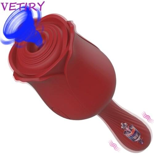 Clit Nipple Sucker Vagina Sucking Vibrator Rose Flower Oral Licking Clitoris Stimulation G-spot Massage Sex Toys for Women