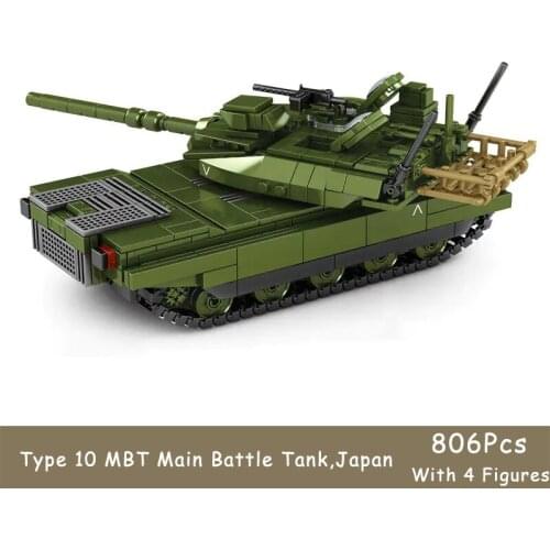 806Pcs Type 10 Main Battle Tank Janpanese Military Series TK-X 10 Building Blocks WW2 Brick With 4 Army Figures Model Gift Toy