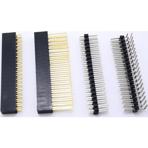 UGEEK GPIO Header Kit-GPIO Stacking Header,Dual Male,Right Angle Male,Female Header for Raspberry Pi 3B/3A+/3B+/4B/Zero 2x20