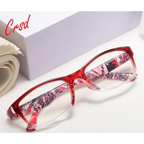 Fashion Women Spring Hinge Flower Print Resin Reading Glasses Lady Eyewear Protector Glasses Presbyopic +1.0 +1.5 +2.0 +2.5 +4.0