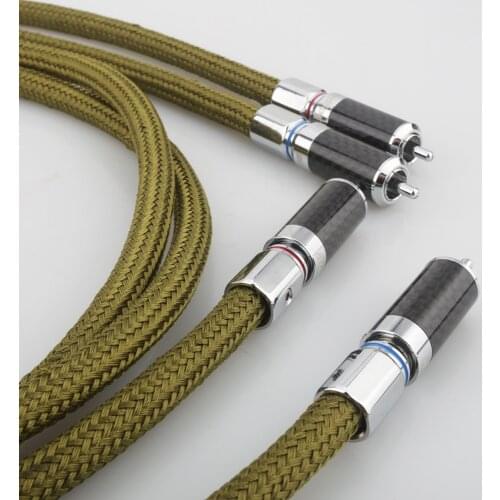Top Quality rca jack cable audio OFC pure copper plated silver double shield 2 core 2 RCA to2 RCA Audio Cable Line Wire