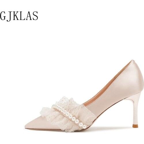 Lace Women Pump Heel Shoes Pointed Toe Heels Sexy Party Shoes for Women Wedding Dress Stiletto Heels Elegant Shoes Women Heels