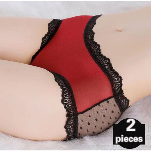2 pcs Womens underpants Womens lace shorts Sexy lingerie Underpants women ultra thin Womens seamless underpantsthong