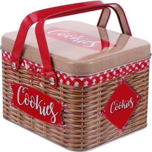 Tinplate Cookie Storage Box Handheld Candy Chocolate Packing Case Container Party Supplies Gifts Decoration