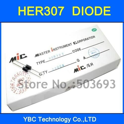 100pcs/lot HER307 Fast Recovery Diode