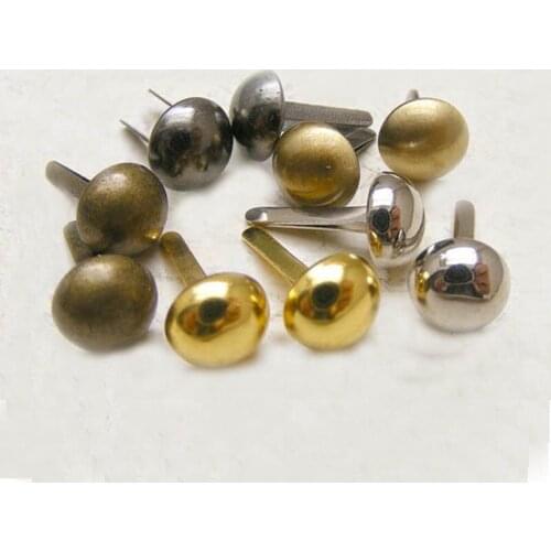 1000pcs 8mm Round Dome Purse Bags Feet Decorative item STUDS NAILHEADS Spike