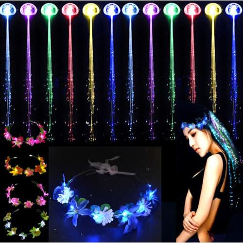 15pcs Girls LED Hair Barrettes Flashing Optic Braid Hairpin Flower Headband Crowns Light Wreath Christmas Wedding Birthday Party