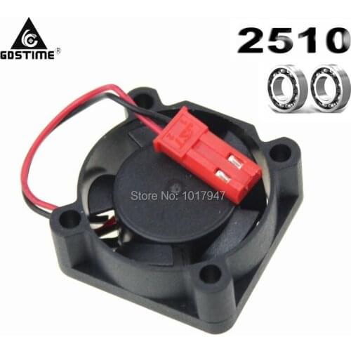 2 Pieces LOT Gdstime Mini DC 12V 25mm 25x25x10mm 2510B Model Car Motor Cooler Brushless Cooling Fan