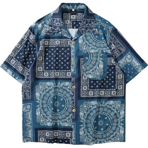 2021 Hawaiian Oversized Men Shirts Summer Short Sleeve Casual Loose Cardigan Haradjuku Blouses Plus Size 3XL Mans Clothes