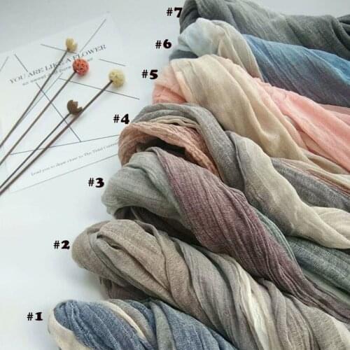 2021 Women Fashion Three Color Tone Printed Pattern Cotton Scarf Shawls Wraps Hijabs 7Colors 10pcs/lot