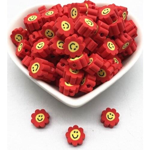 30pcs/Lot 10mm Mixed Colors LOVE Shape Clay Spacer Beads Polymer Clay Beads For Jewelry Making DIY Handmade Accessories #07