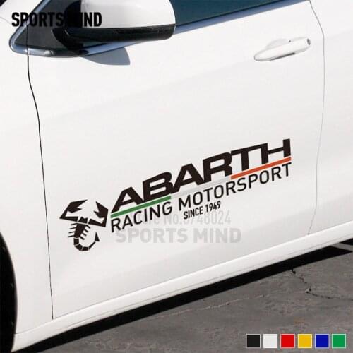 5 Pairs Customization ABARTH Door Sticker Decal Car Styling For fiat 500 punto stilo bravo grande punto panda linea doblo palio