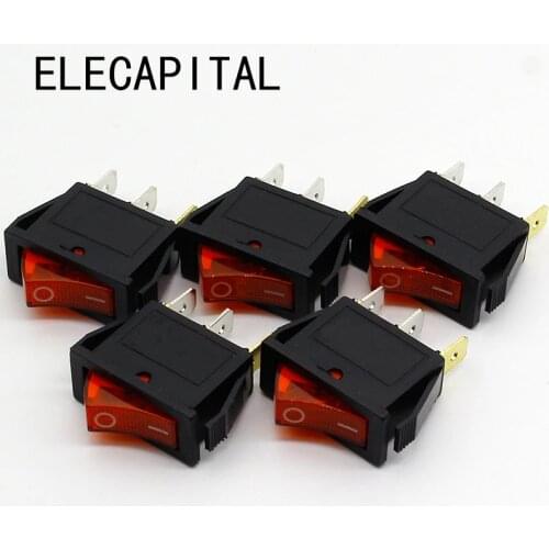 5pcs/lot RED LED Light 3PIN SPST ON/OFF G132 Boat Rocker Switch 15A/250V 20A/125V Car Dash Dashboard Truck RV ATV Home
