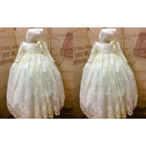 Ivory White Vintage Lace Christening Baby Christening Gown Baptism Dress Kids Birthday Gown Party Christening Gown 0-24M Custom