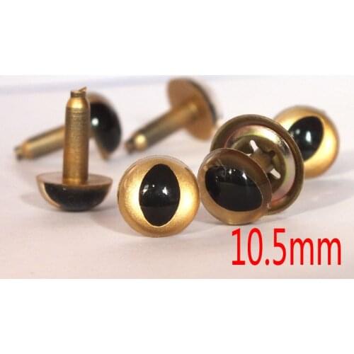 Free shipping!!!10.5mm Dreamy gold pearl color safety cat doll eyes
