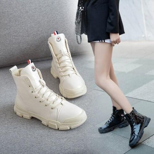 Ankle Boots Martin Leather Boots Womens Winter Boots Warmest Womens Velvet Boots High Platform Womens Casual Shoes Waterproof