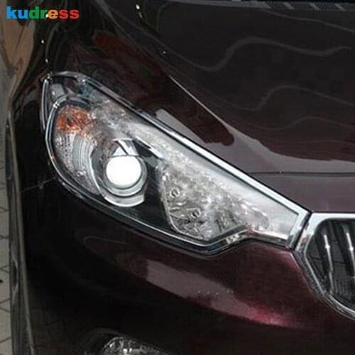 For Kia Cerato K3 Forte 2012 2013 2014 ABS Chrome Front Headlight Lamp Cover Trim Head Light Frame Trims Car Accessories