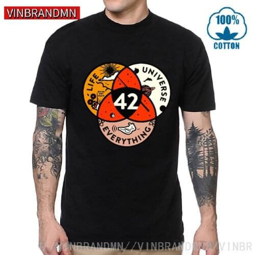 Angel Number Life Universe The answer to everything 42 T shirts men don't panic sci-fi 42 Hitchhiker Guide To The Galaxy T-shirt
