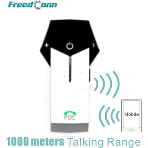 FreedConn Brand Silver Motorbike Helmet To Helmet 1000M Bluetooth Motorcycle Intercom Headset NFC FM Radio for Full Face Open