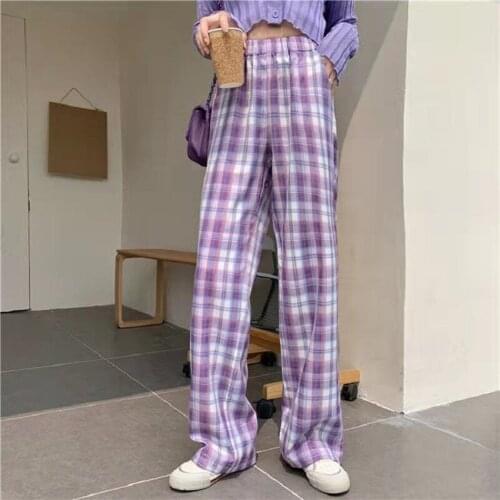 Harajuku Plaid Pants For Women Trousers Streetwear Woman Harem Autumn Ladies Causal Pant Plus Size jogger clothes vero vintage