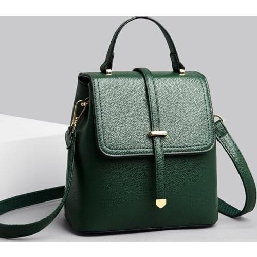 Quality Leather Backpack Women Fashion 2021 Counter Genuine Multifunctional Shoulder Bag Simple Versatile Daily Backbag Female
