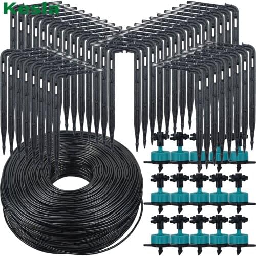 KESLA 8L Greenhouse drip irrigation 4-way Straight drip arrow transmitter irrigation system Balcony Lawn greenhouse for 5-50sets