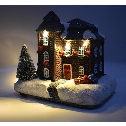 Luminous LED Light Snow House Display Mold Home Christmas Decor Ornament Gift Xmas Decorations for Home Happy New Year Gift