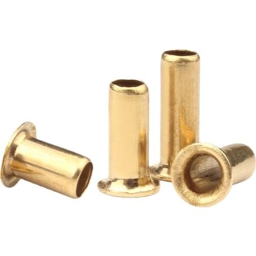 Copper eyelet button rivet Hollow copper rivet Single tube through hole through core cap nail M2M3M4M5M6
