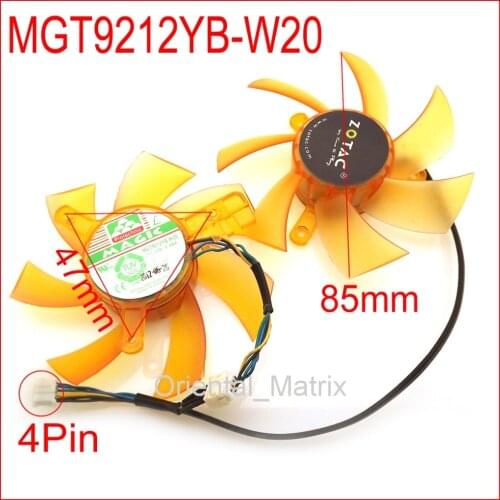MGT9212YB-W20 12V 0.48A 85mm 47*47*47mm 4Pin For ZOTAC GTX470 GTX480 AMP Graphics Card Fan