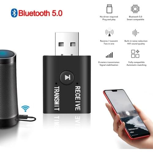 Aux Mini Wireless Bluetooth-compatible ​Receiver Adapter 5.0 Audio Transmitter Stereo ​Dongle Aux Usb 3.5 Mm For Laptop Tv
