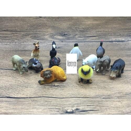 Mini plastic pvc figure Simulation Zoo Toy Model Capsule Mini Decoration 13pcs/set