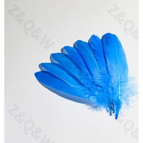 Natural and beautiful 10-15CM goose feather dyed lake blue 20-200PCS DIY jewelry earrings accessories clothing decoration