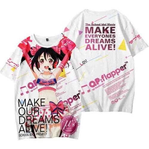 New Lovelive Nico Cosplay T-shirt Cloak Rin Hoshizora Kotori Minami Anime t shirt Polyester Summer kidsTees tops