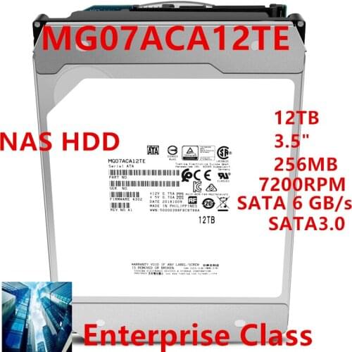 New Original HDD For Toshiba 12TB 3.5" SATA 6 Gb/s 256MB 7200RPM For Internal HDD For Enterprise Class HDD For MG07ACA12TE