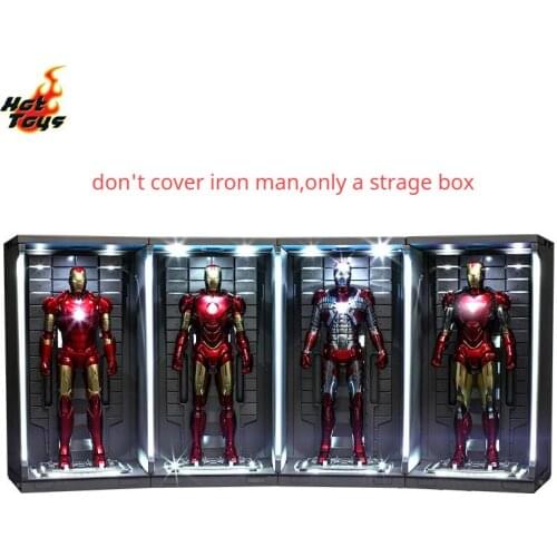 Original Marvel Iron Man 3 Electric Iron Man Hall of Armor Storage Cabinet Model 38Cm Iron Man Model Collections Tool New 1:6