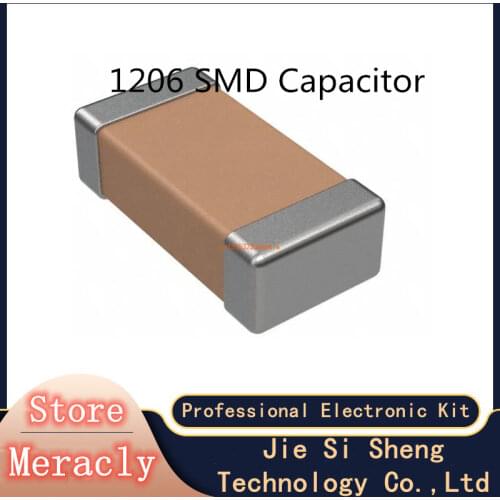 Original Ceramic Capacitor 1206 SMD capacitor 100nf 50V 104K 100pcs X7R