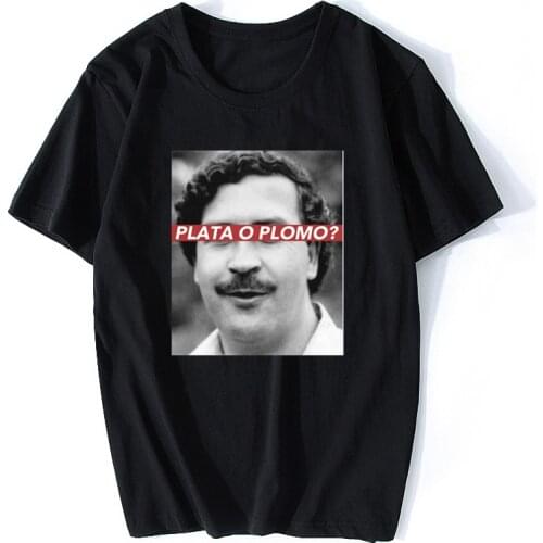 Pablo Escobar Plata O Plomo Men T Shirt DropShipping Cotton Hip Hop O-Neck Tees Tops Short Sleeve Clothes for Men