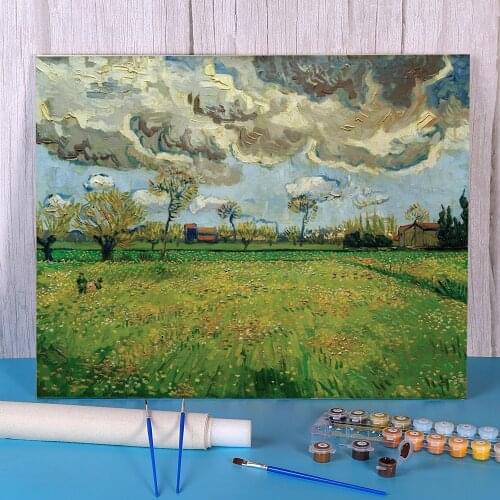 Landscape Van Gogh Painting By Numbers Complete Kit Acrylic Paints 50*70 Canvas Pictures Loft Wall Picture Crafts Wholesale