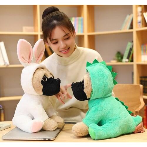 20/35cm Animals Pug Dog Plush Toys Dogs Cos Cosplay Dinosaur Rabbit Elephant lion Sheep leopard Stuffed Dolls