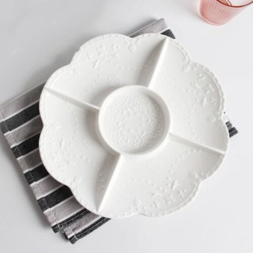 Tableware five grid dessert Dish dessert candy ruled platter Tray fruit plate Decoration dinner