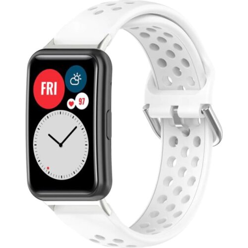 Pure Color Silicone Strap for Huawei Watch Fit Smart Watch Replacement Watchband Eight-color Optional