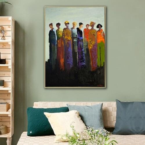 Modern abstract canvas painting posters african paintings for living room wall decoration cheap wholesale canvas art