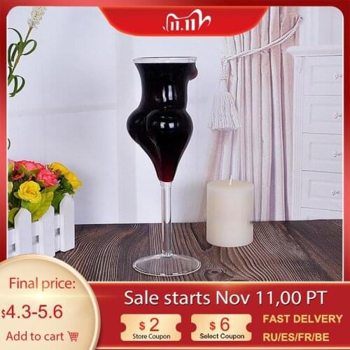 Handmade Glass Bar Clear Glass Wine Cocktail Glass Champagne Novelty Nude Cocktail Personalized Stemware