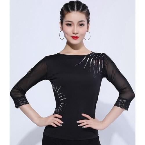 Latin Dance Top Flamengo Tango Salsa Rumba Cha Cha Samba Practice Clothing Fashion Can Be Worn On Both Sides Shirts DNV12242