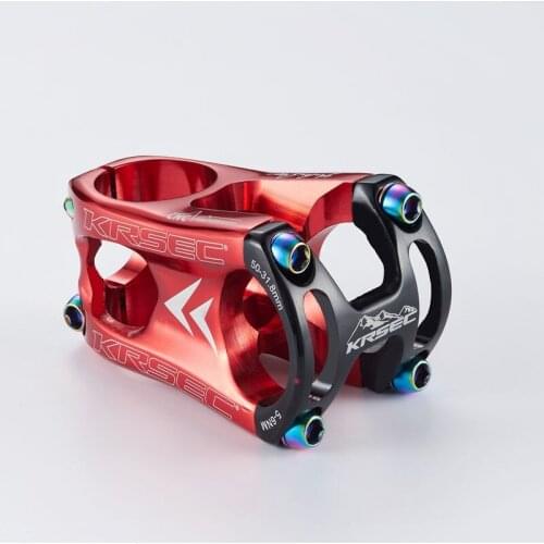 KRSEC Aluminium Stem MTB Mountain Bike Stem potence velo Titanium Bolts Colors Short HandleBar Stem for 28.6mm Bicycle Fork