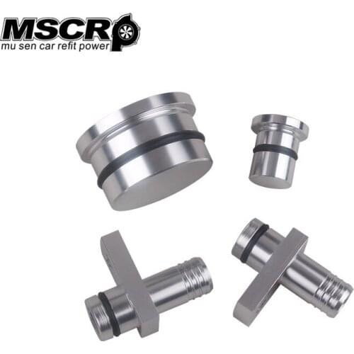 High quality 6.6L DURAMAX PCV Reroute Fittings w/ Reroute Port Plug+Resonator Plug Silver Black Blue